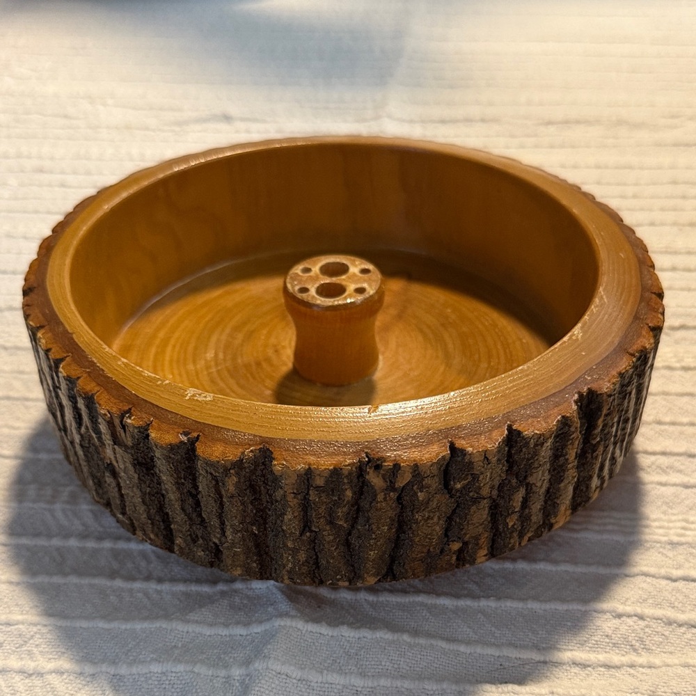 Rustic Wooden Nut Bowl